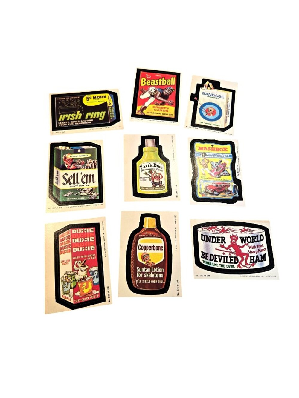 Vintage 1980 Topps Wacky Packages Stickers Lot Of 9 Parody Novelty Cards